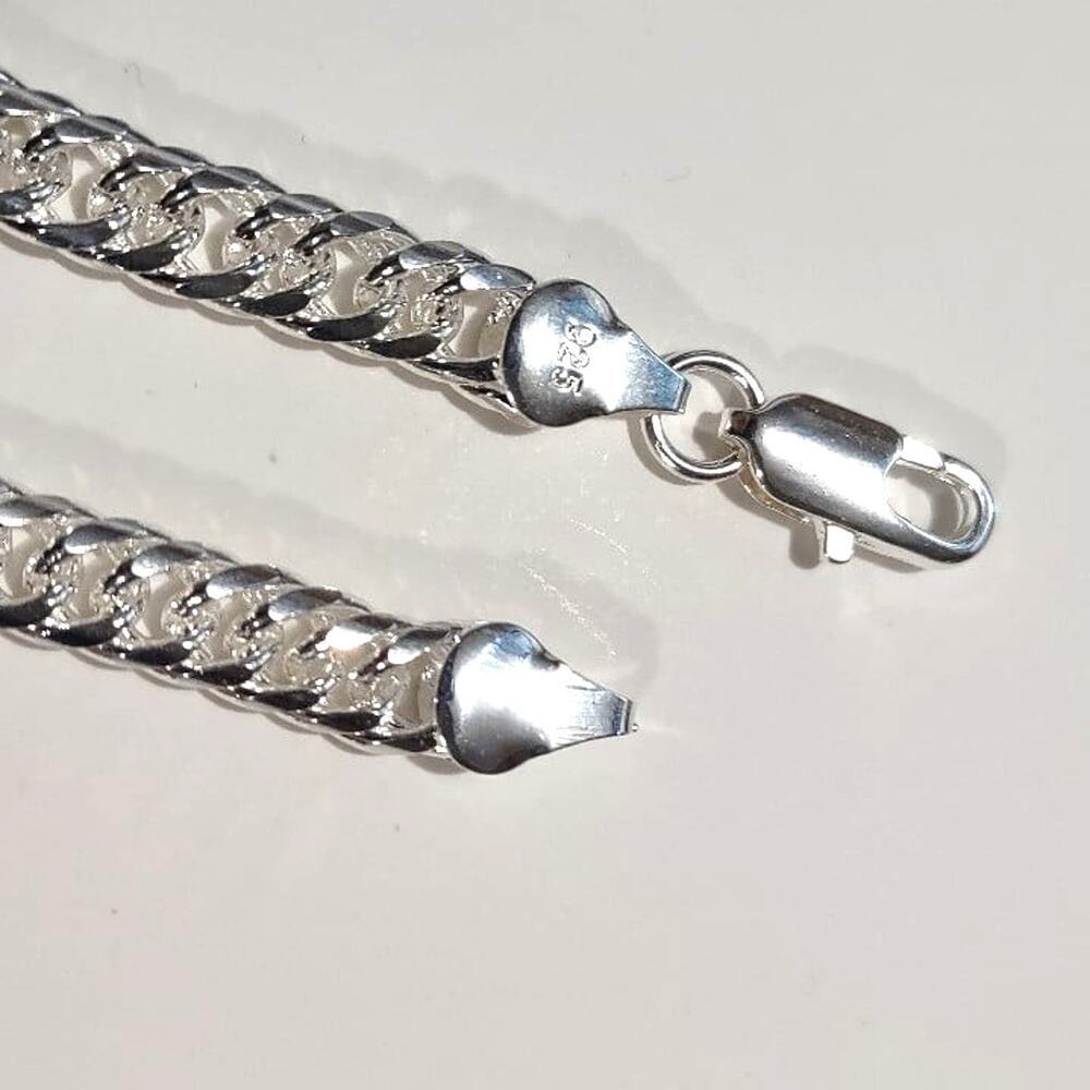 Genuine S925 Sterling Silver Bracelet Thick Chain Link Birthday Valentines Gift